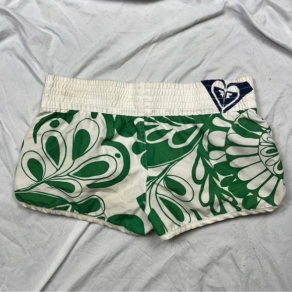 Y2K Vintage Roxy Green Floral Swim Shorts - Picture 5 of 8